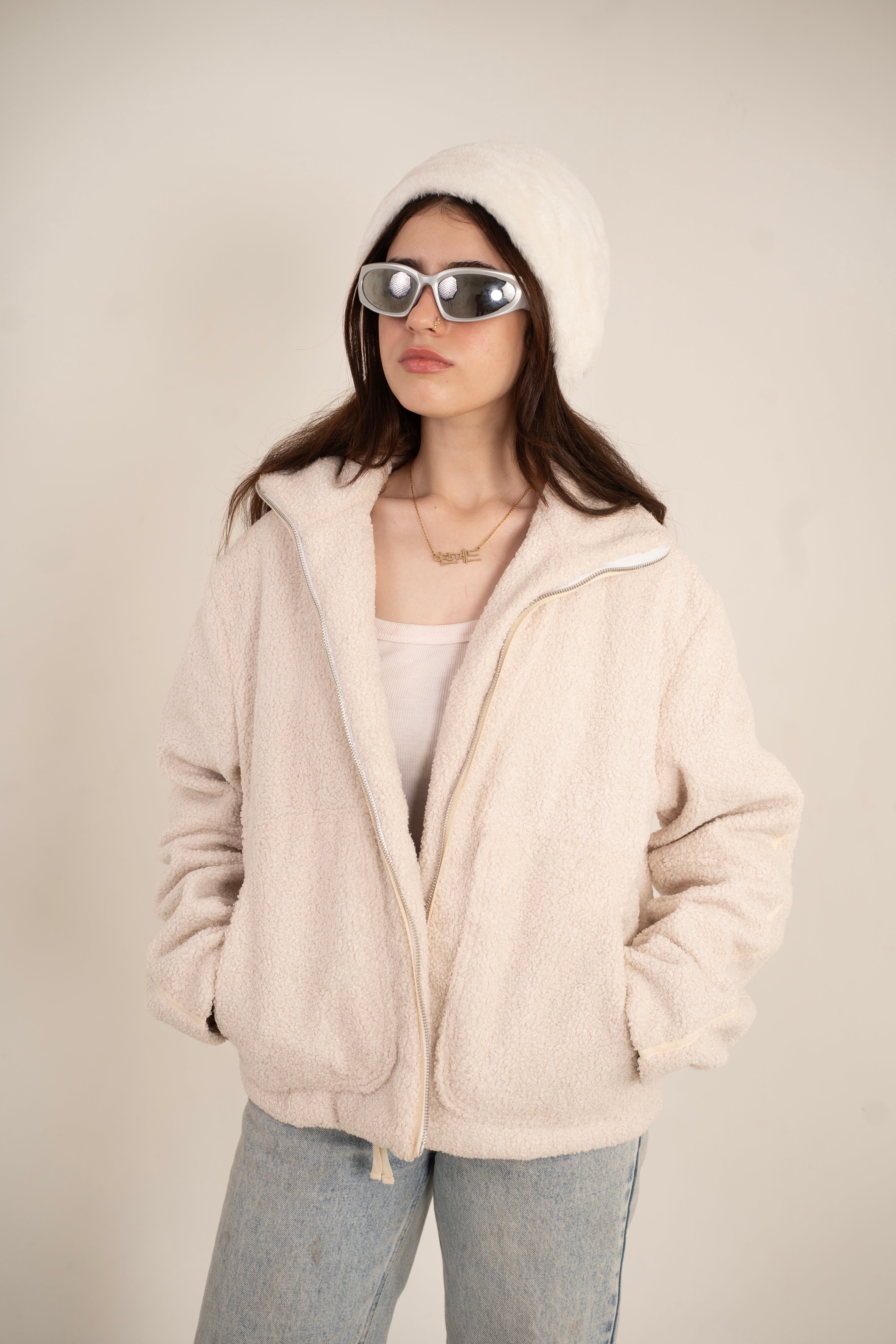 Off-White Faux Fur Jacket