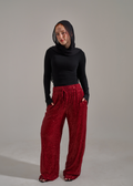 Cherry Velvet Crystal Pants