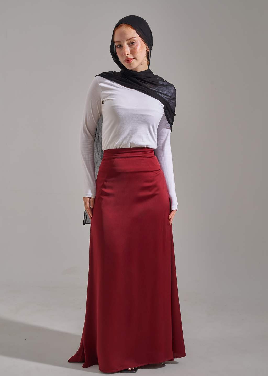 Satin set - burgundy