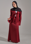 Satin set - burgundy