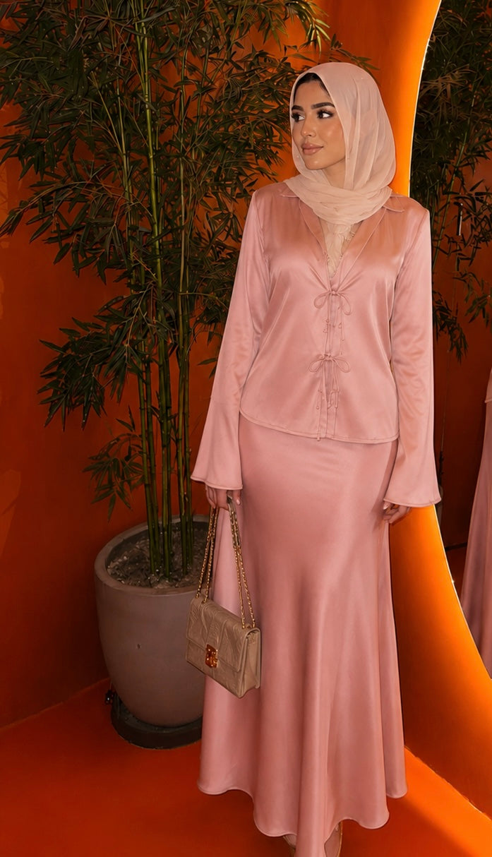 Satin set - Dusty rose