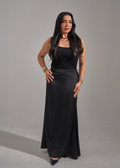 Mermaid satin skirt- Black
