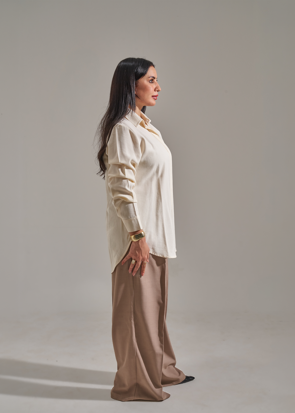 Shirt with scarf -Off White