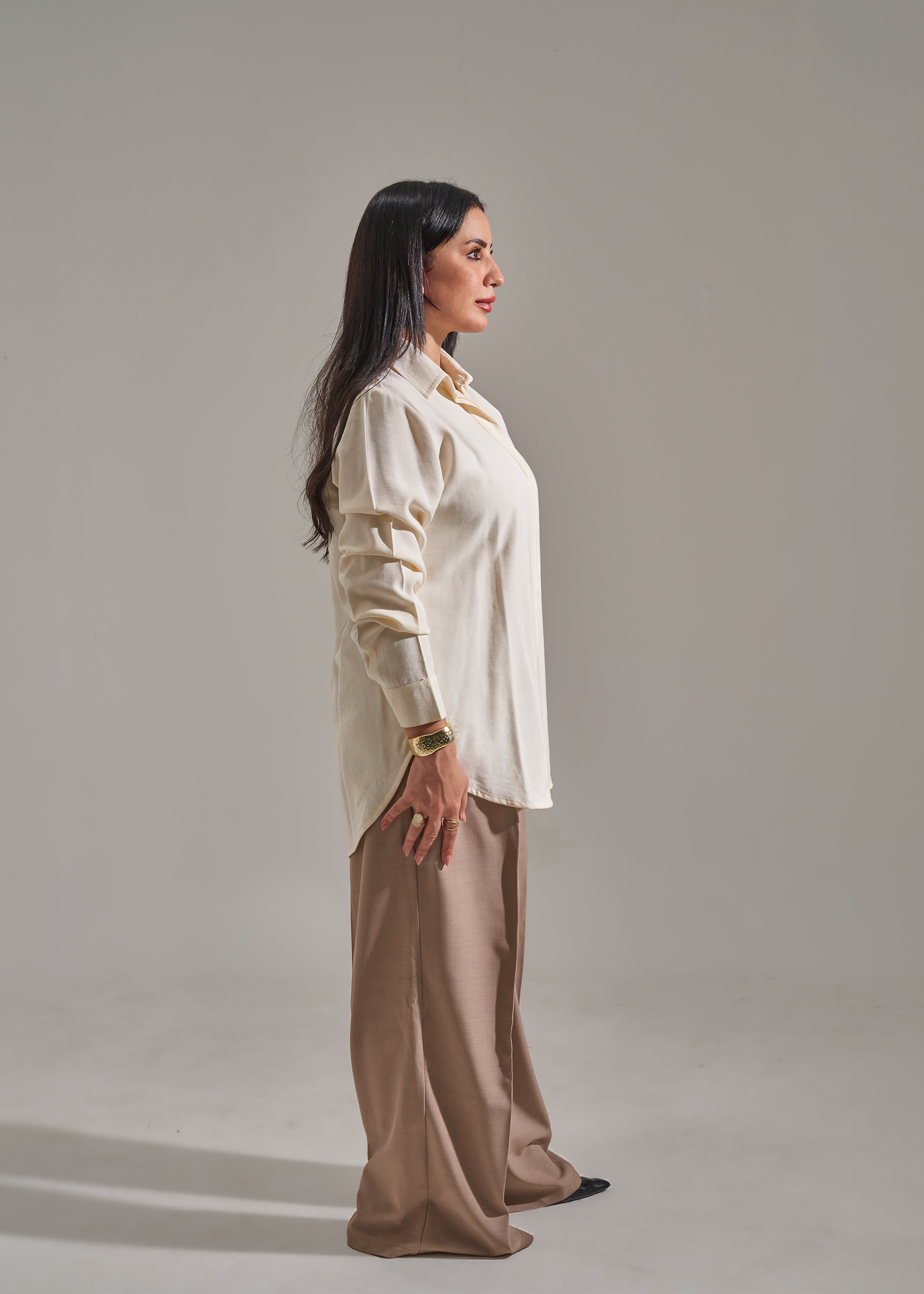 Shirt with scarf -Off White