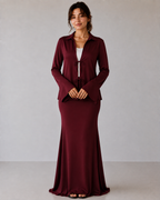 Satin set - burgundy