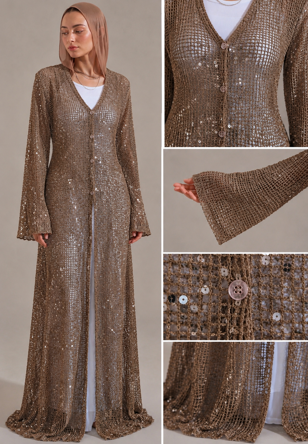 Shimmer dress - Brown