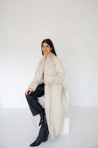 Premium Beige Faux Leather Coat