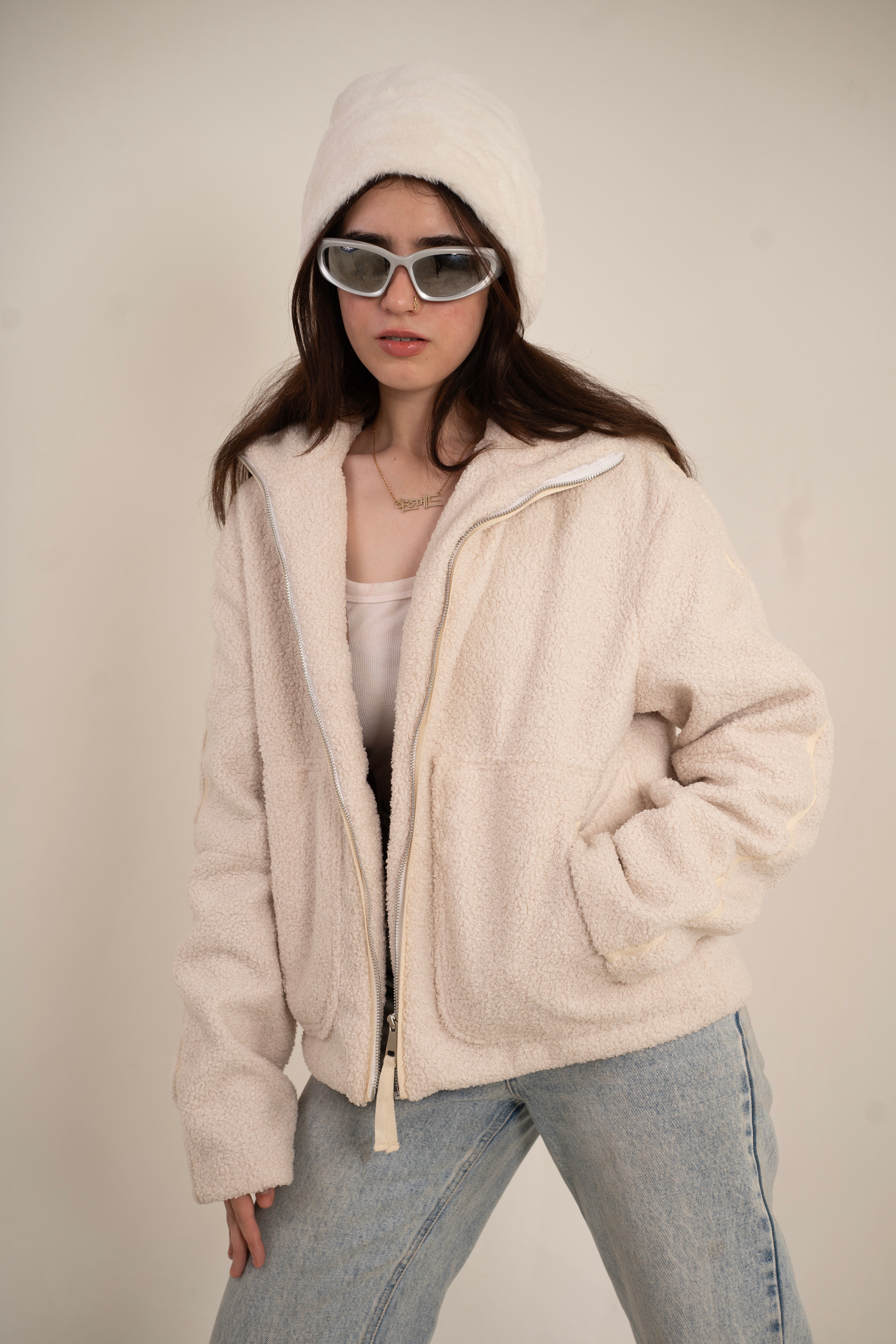 Off-White Faux Fur Jacket
