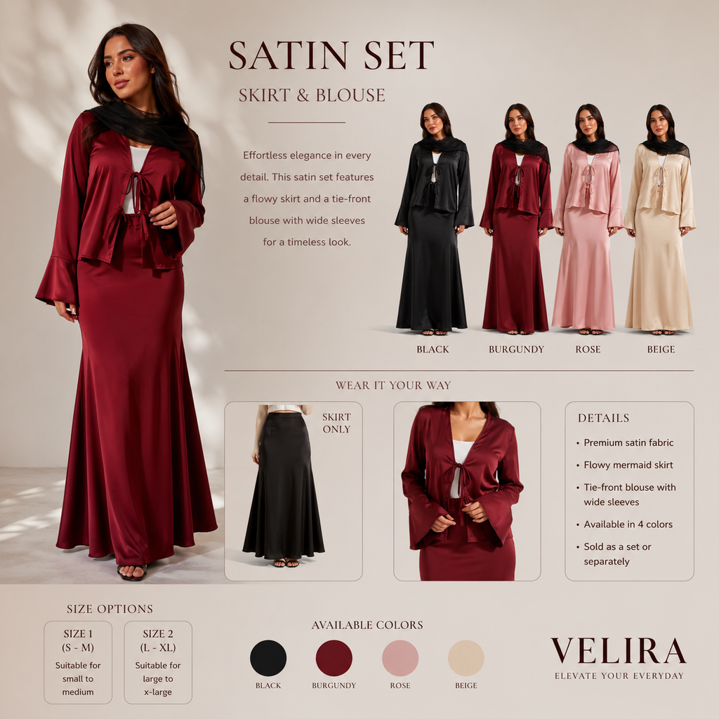 Satin set - Beige
