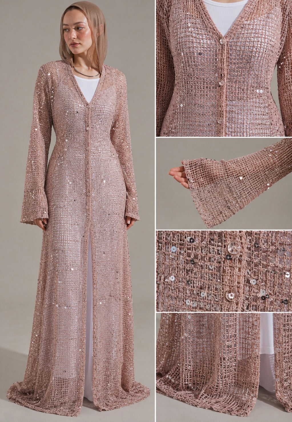 Shimmer dress - dusty pink