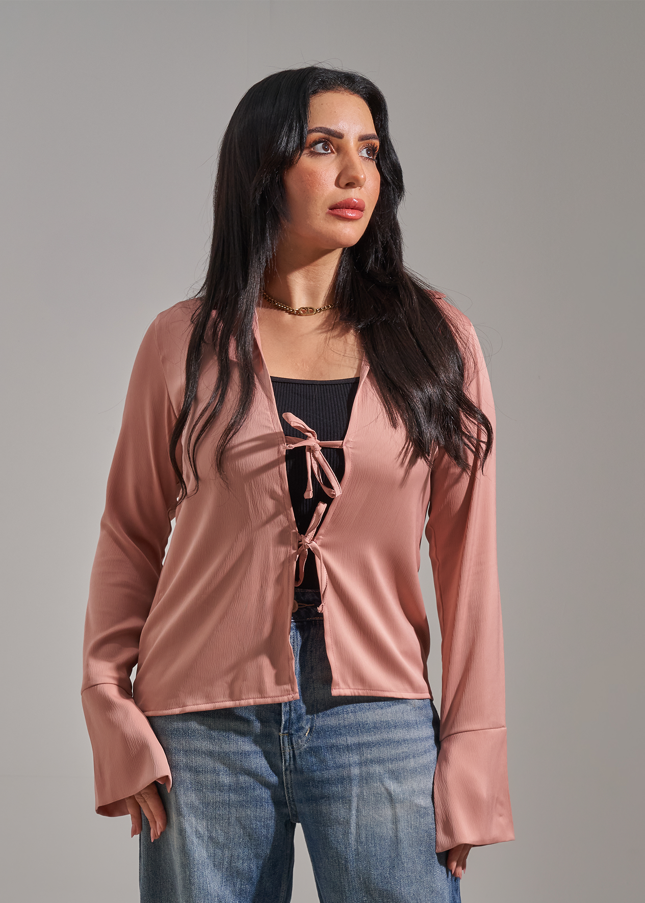 Satin Blouse- Dusty rose