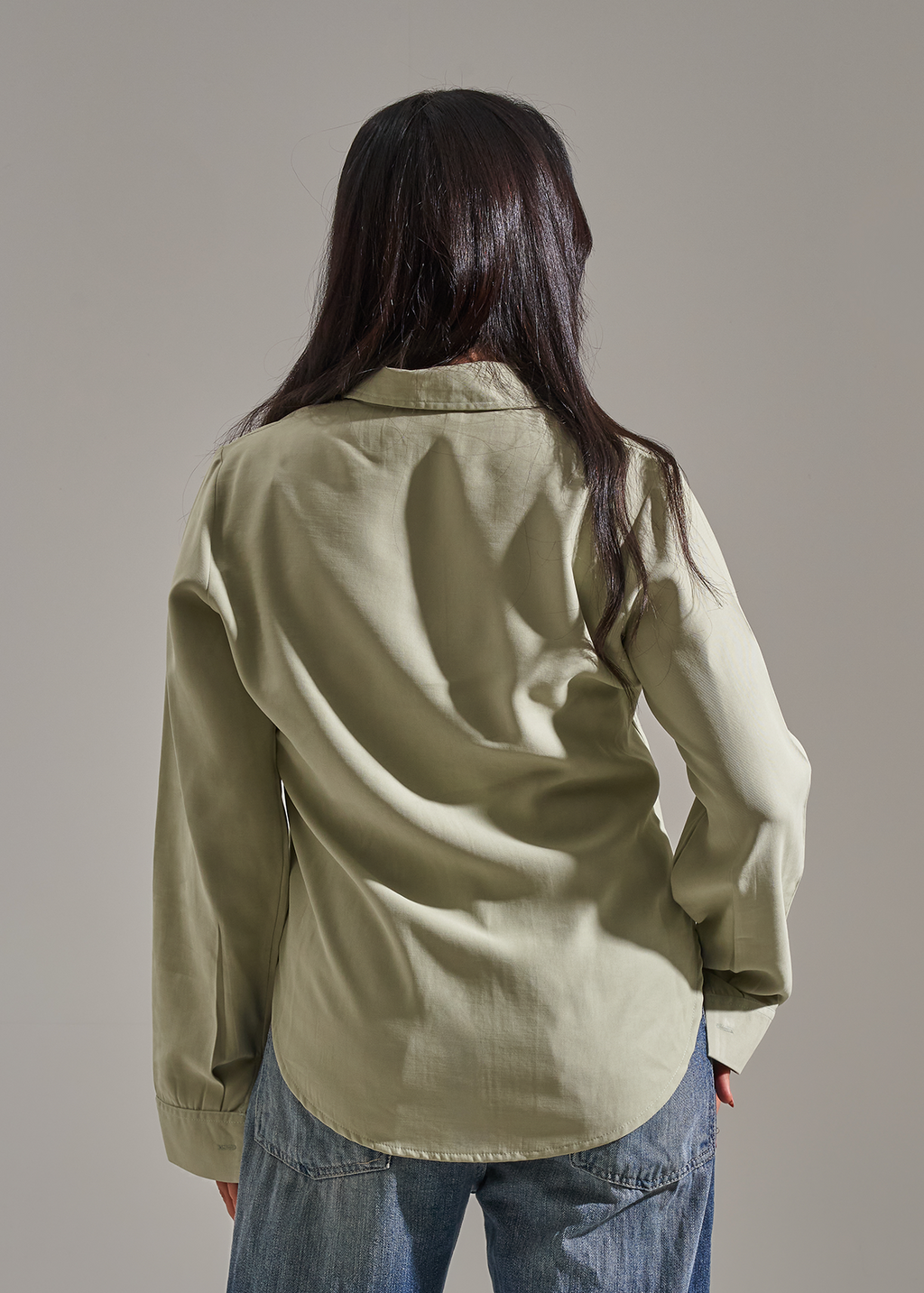 Shirt with scarf- pistachio