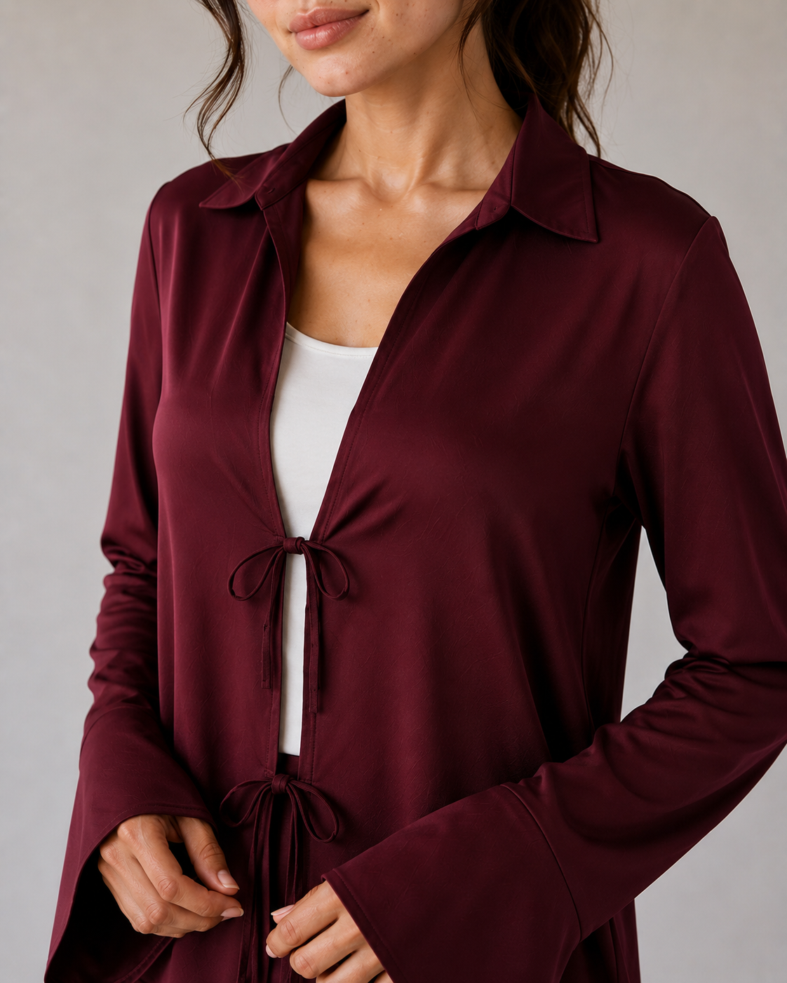 Satin set - burgundy